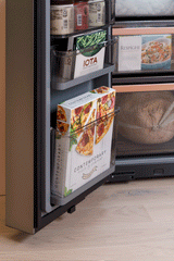 Café™ ENERGY STAR® 28.3 Cu. Ft. Smart Quad-Door Refrigerator in Platinum Glass with Dual-Dispense AutoFill Pitcher