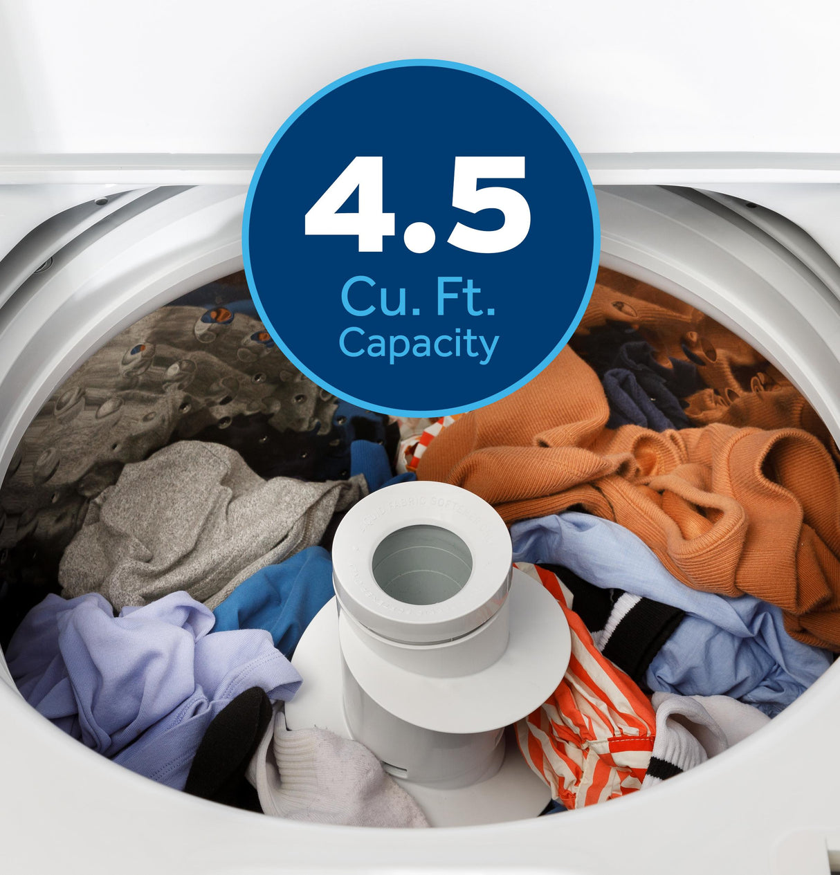 GE® 4.5 cu. ft. Capacity Washer with Stainless Steel Basket, Cold Plus and Wash Boost