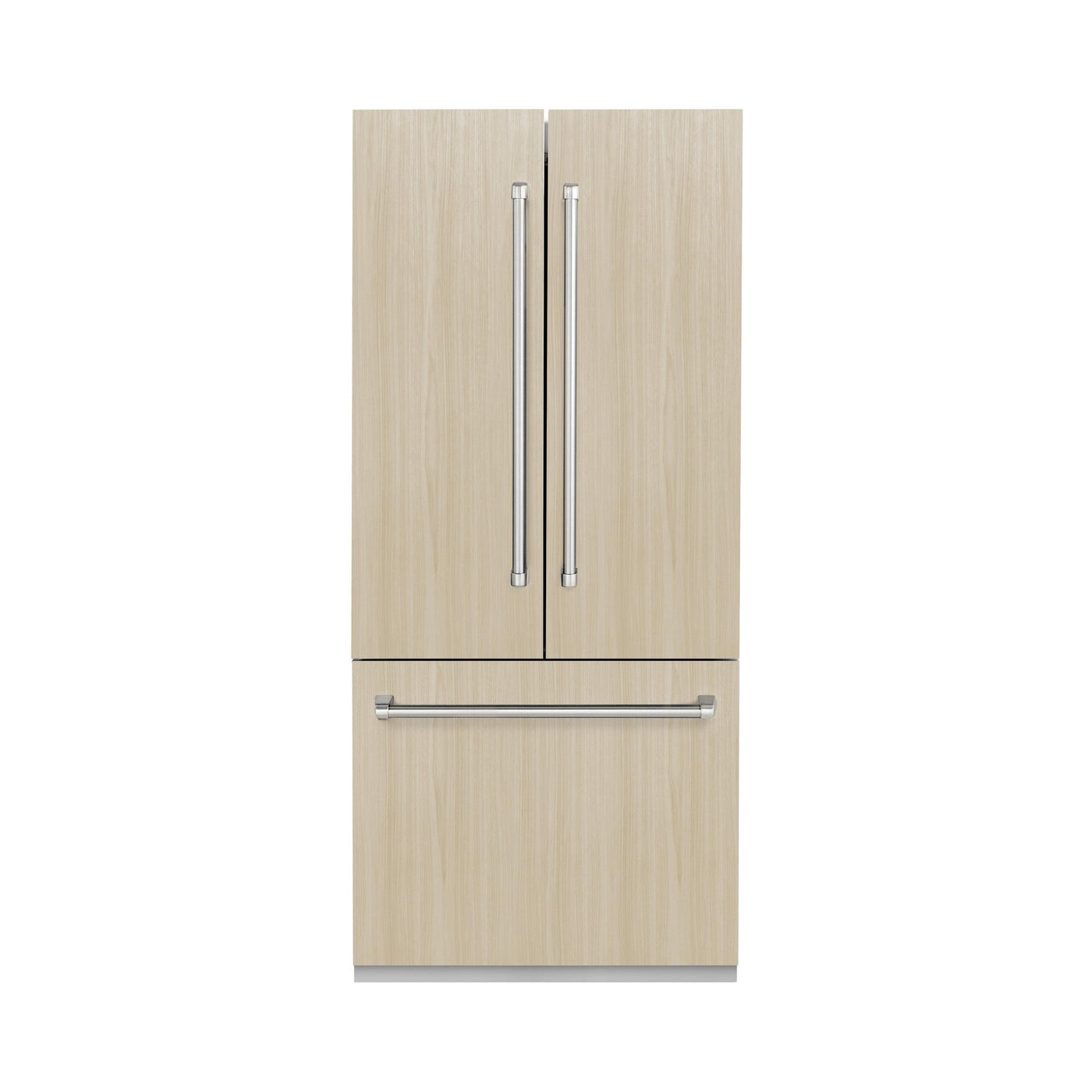 ZLINE 36 in. 19.6 cu. ft. Panel Ready French Door Built-In Bottom Freezer Refrigerator with Water Dispenser and Ice Maker with Graphite Gray Interior (GRBIV-36)
