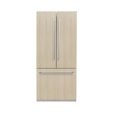 ZLINE 36 in. 19.6 cu. ft. Panel Ready French Door Built-In Bottom Freezer Refrigerator with Water Dispenser and Ice Maker with Graphite Gray Interior (GRBIV-36)