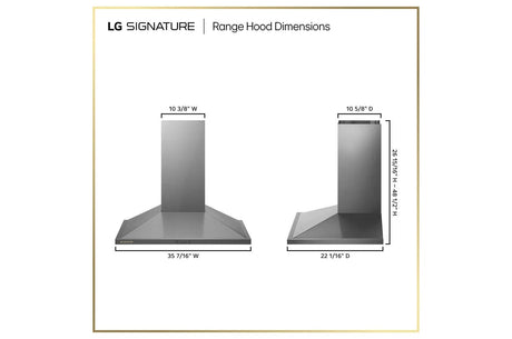 LG SIGNATURE 36 Inch Wall Mount Chimney Hood