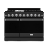 48 Inch Professional Gas Range With Pro-style Knobs In Black/stainless Steel  Gordon Ramsay Series
