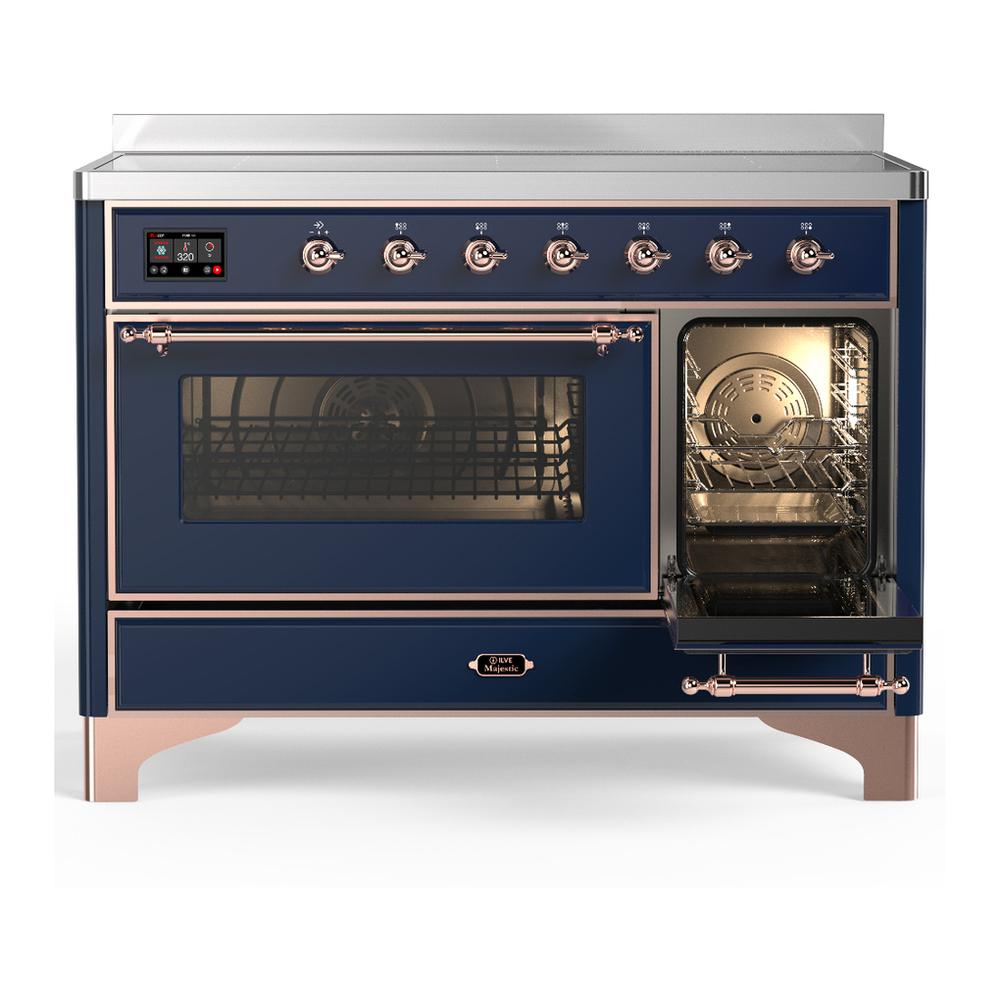 ILVE UMIB48NR3MBP Majestic III 48 inch Induction Range with 6 Elements, 5.02 cu. ft. Total Oven Capacity (Triple Glass Door, Midnight Blue, Copper)