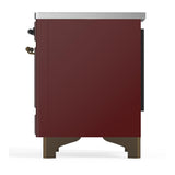 ILVE UMDIB40NR3BUB Majestic III 40 inch Induction Range with 6 Elements, 3.82 cu. ft. Total Oven Capacity (Triple Glass Door, Burgundy, Burnished)