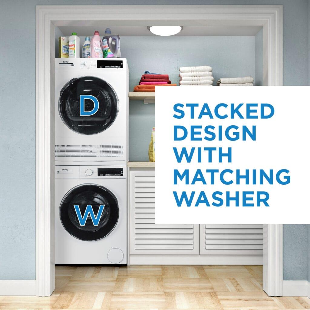 Danby 24-inch, 2.2 cu. ft. Stackable Front Load Washer with Steam in White