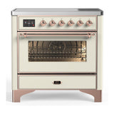 ILVE UMIB36NR3AWP Majestic III 36 inch Induction Range with 6 Elements, 3.5 cu. ft. Total Oven Capacity (Triple Glass Door, Antique White, Copper)