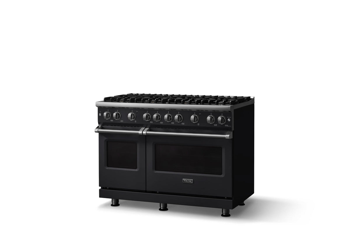 48"W. Sealed Burner Gas Range (Burner: 8b, Finish: Onyx, Trim: Polished Chrome, Fuel: Natural Gas)