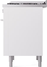 Professional Plus II 36 Inch Dual Fuel Natural Gas Freestanding Range in White with Trim
