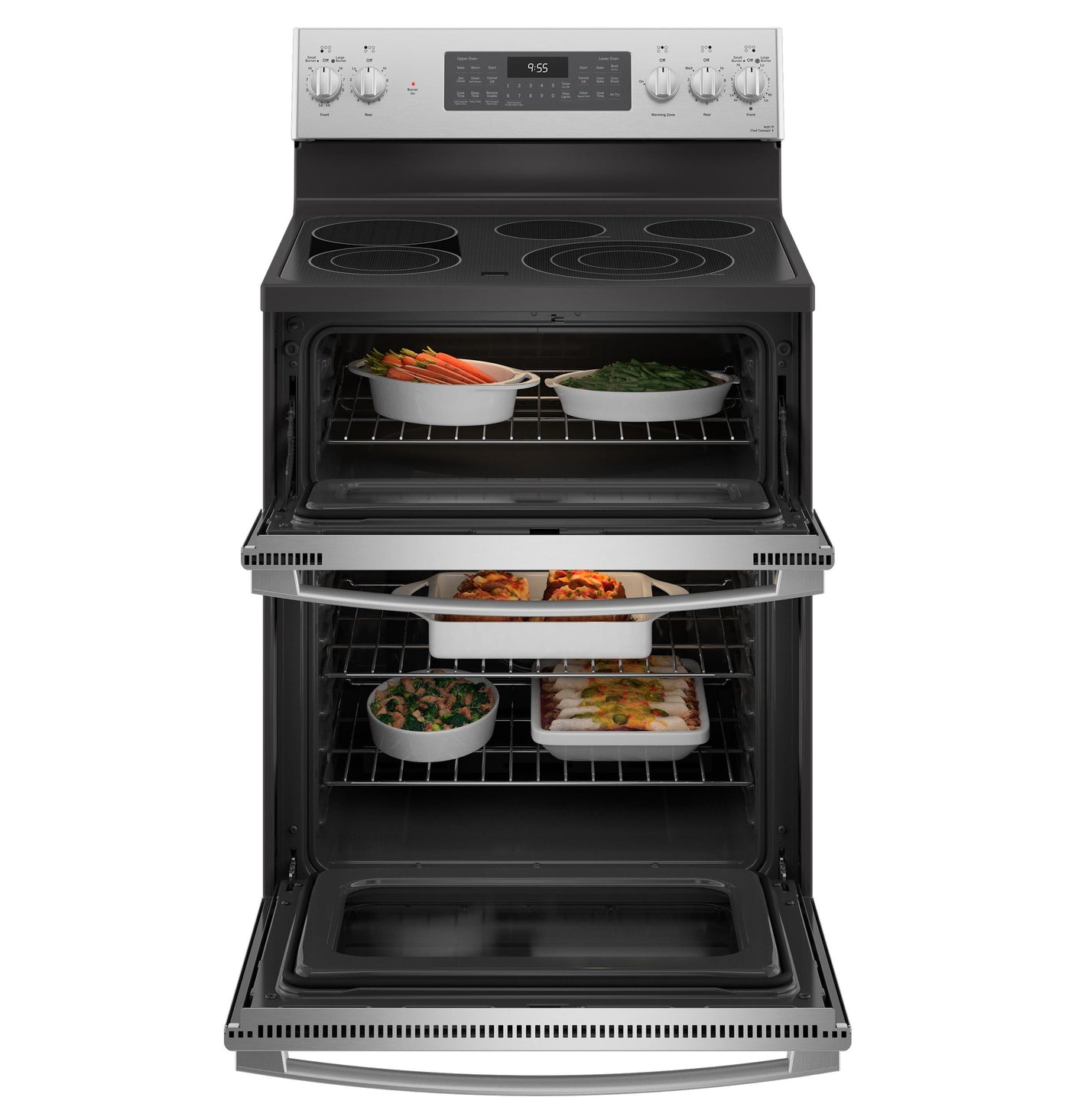 GE Profile™ 30" Smart Free-Standing Electric Double Oven Convection Range with No Preheat Air Fry