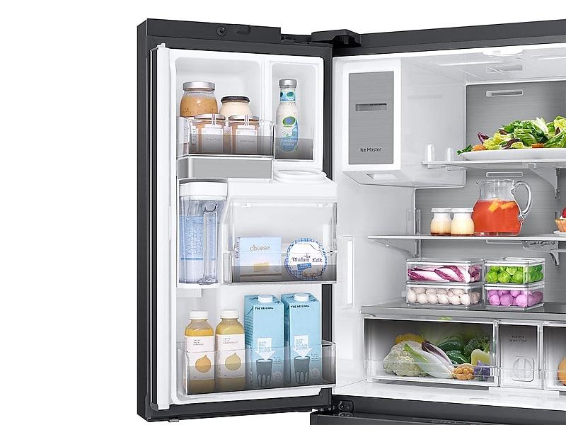 23 cu. ft. Counter Depth 4-Door French Door Refrigerator with Polygon Handles in Black Stainless Steel