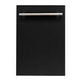 ZLINE 18 in. Compact Top Control Dishwasher with Stainless Steel Tub and Modern Style Handle, 52 dBa (DW-18) [Color: Black Matte]