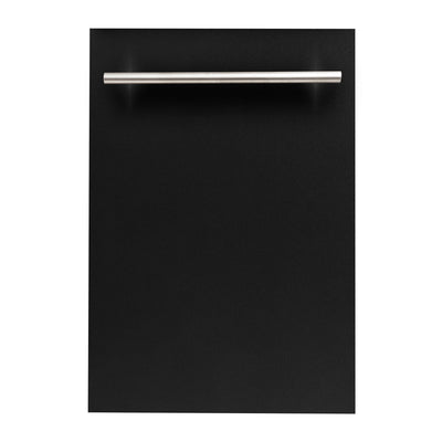 ZLINE 18 in. Compact Top Control Dishwasher with Stainless Steel Tub and Modern Style Handle, 52 dBa (DW-18) [Color: Black Matte]