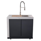 Forno Rimini Outdoor Kitchen: 30" BBQ 62,600 BTU, 4.8 cu.ft. Refrigerators, White Countertops