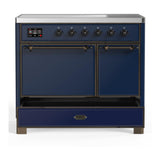 ILVE UMDIB40QNR3MBB Majestic III 40 inch Induction Range with 6 Elements, 3.82 cu. ft. Total Oven Capacity (Solid Door, Midnight Blue, Burnished)