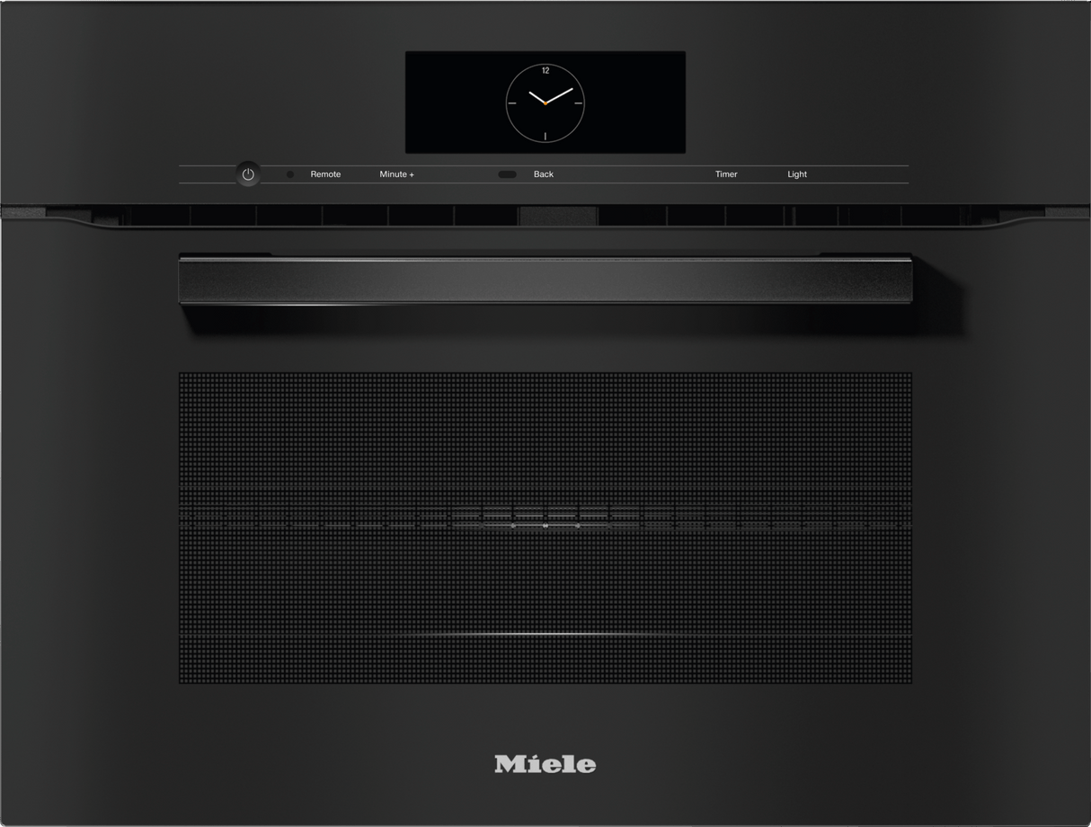 H 7840 BM AM Obsidian black - 24" compact speed oven in a perfectly combinable design with automatic programs and roast probe.