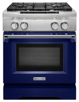 30'' 4-Burner Dual Fuel Freestanding Range, Commercial-Style - Cobalt Blue