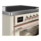 ILVE UMIB36NR3AWP Majestic III 36 inch Induction Range with 6 Elements, 3.5 cu. ft. Total Oven Capacity (Triple Glass Door, Antique White, Copper)
