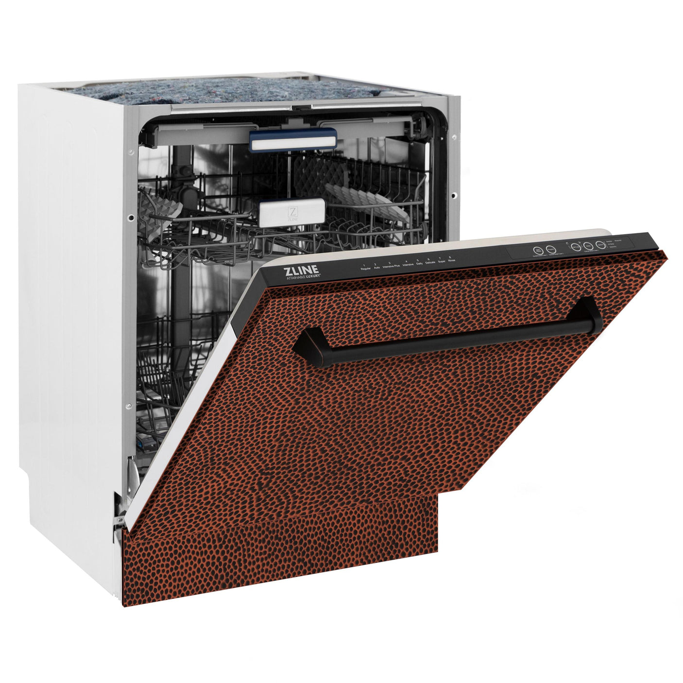 ZLINE 24" Tallac Series 3rd Rack Dishwasher with Traditional Handle, 51dBa (DWV-24) [Color: Hand Hammered Copper]