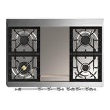ILVE UMD40FNR3MGC Majestic III 40 inch Dual Fuel Range with 6 Burners and Griddle, Dual Function Burner up to 25,000 BTU (Natural Gas, Triple Glass Door, Graphite Matte, Chrome)