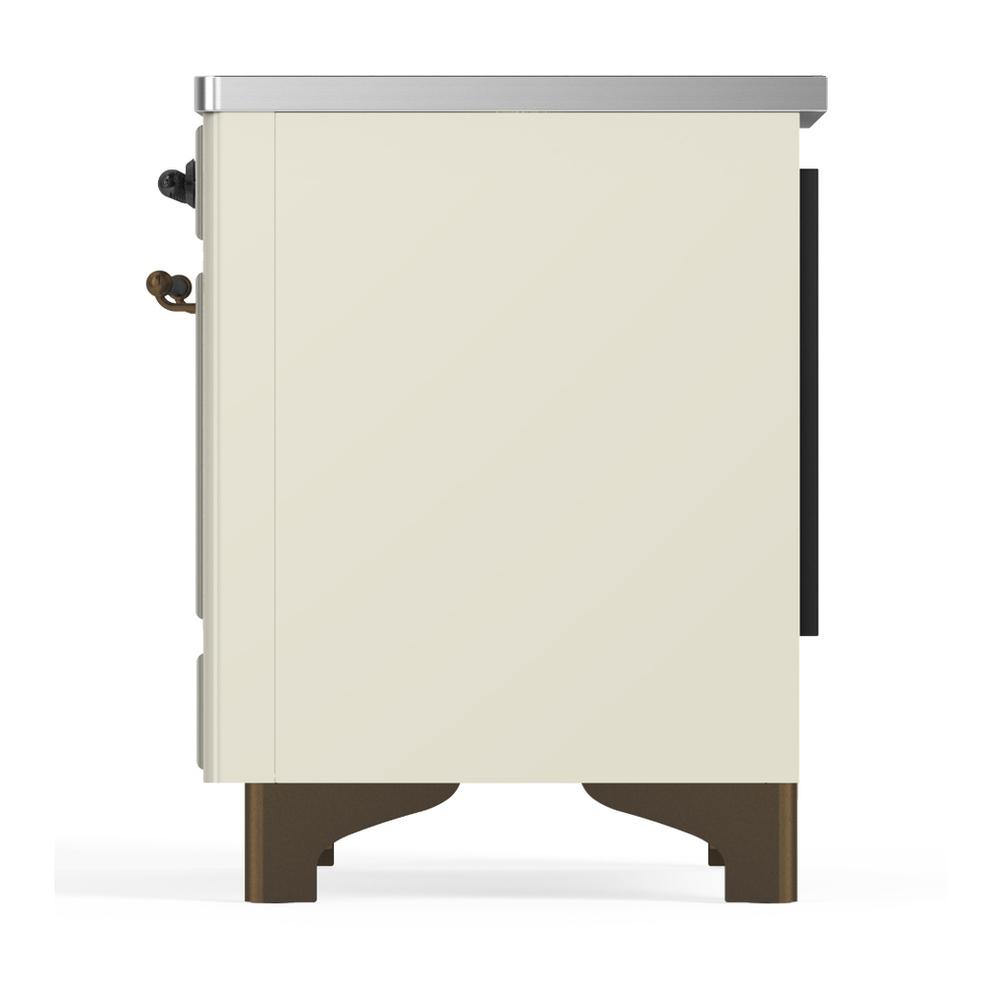 ILVE UMIB36NR3AWB Majestic III 36 inch Induction Range with 6 Elements, 3.5 cu. ft. Total Oven Capacity (Triple Glass Door, Antique White, Burnished)
