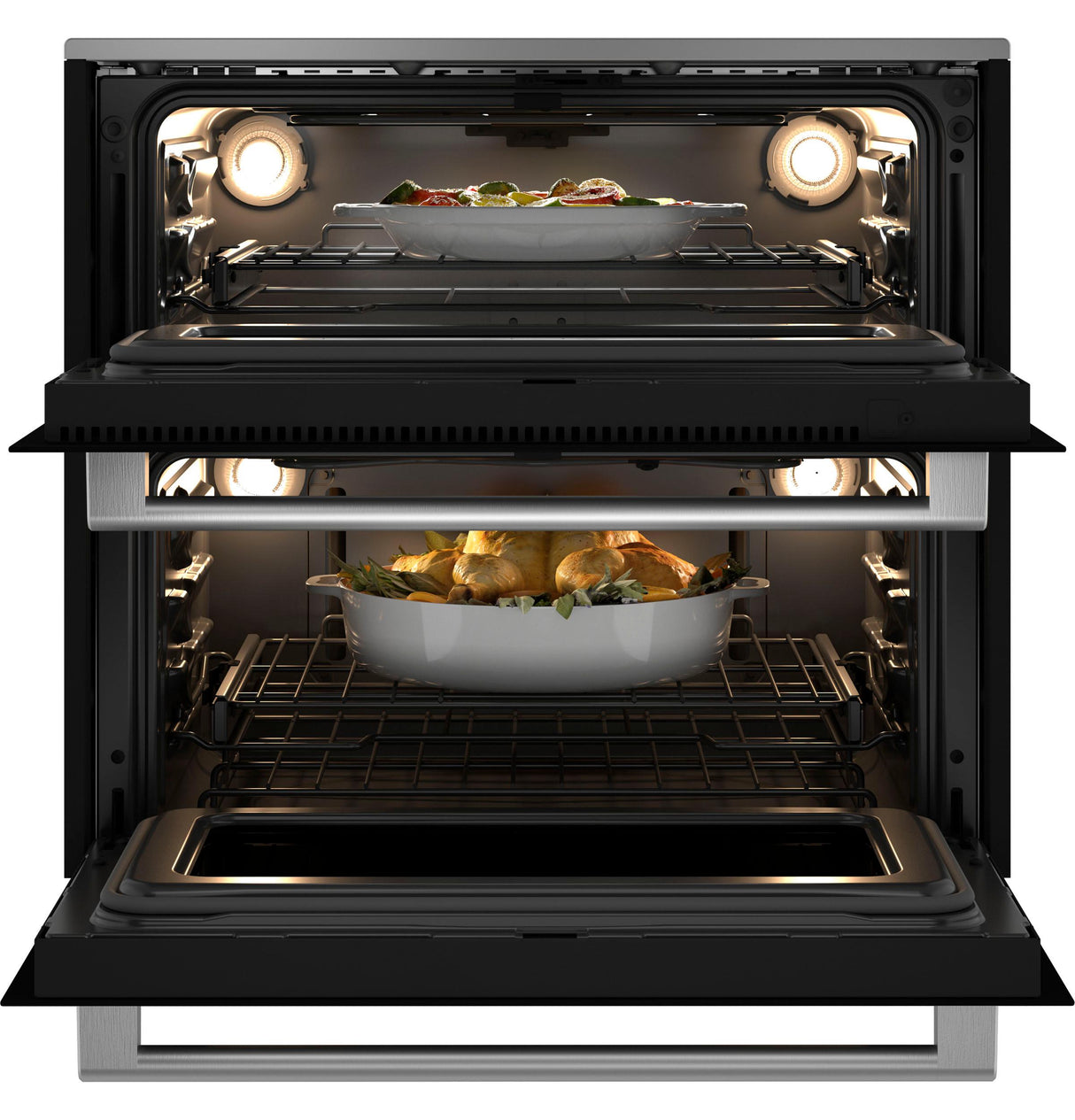 Café™ 30" Duo Smart Single Wall Oven in Platinum Glass