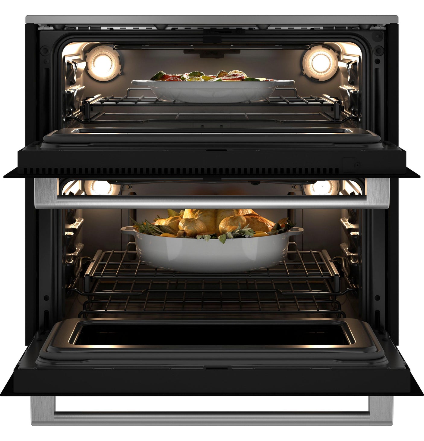 Café™ 30" Duo Smart Single Wall Oven in Platinum Glass