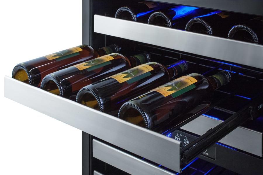 24" Wide Combination Dual-zone Wine Cellar and 2-drawer Refrigerator-freezer (panels Not Included)