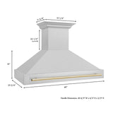 48 in. ZLINE Autograph Edition DuraSnow Stainless Steel Range Hood with DuraSnow Stainless Steel Shell (8654SNZ-48) [Color: Gold]