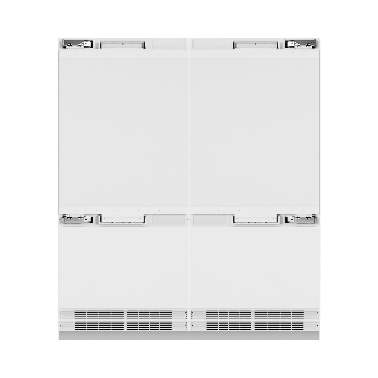 ZLINE Autograph Edition 72 in. 39.6 cu. ft. Panel Ready French Door Built-In Bottom Freezer Refrigerator with Water Dispensers and Ice Makers and Matte Black Accents (RBITZ-72-MB)