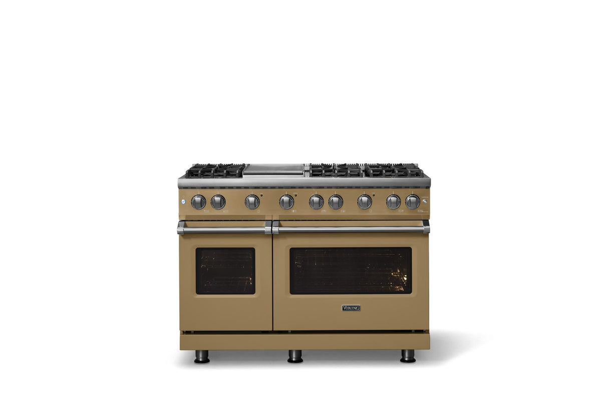 48"W. Sealed Burner Gas Range (Burner: 6g, Finish: Golden Hour, Trim: Polished Chrome, Fuel: Natural Gas)