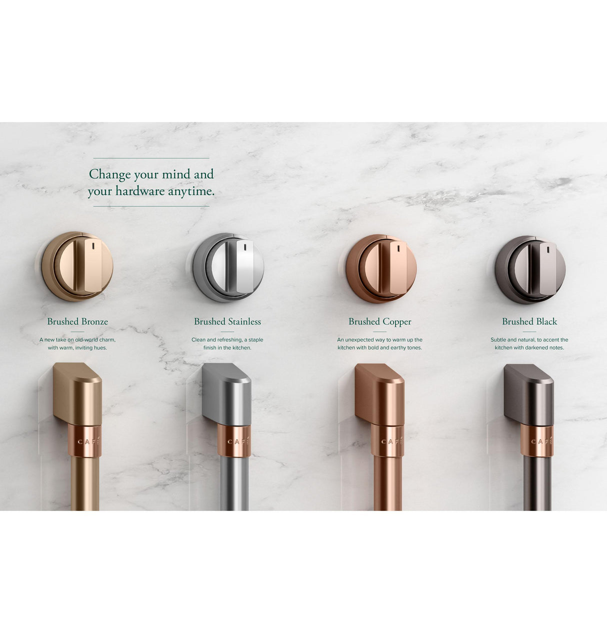 Café™ 48" Brushed Black Handle & Knob Set for Pro Range and Rangetop