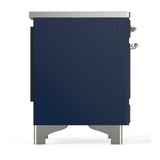 ILVE UMIB36QNR3MBC Majestic III 36 inch Induction Range with 6 Elements, 3.5 cu. ft. Total Oven Capacity (Solid Door, Midnight Blue, Chrome)