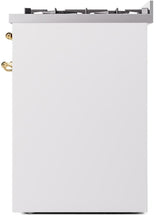 Nostalgie II 30 Inch Dual Fuel Liquid Propane Freestanding Range in White with Brass Trim
