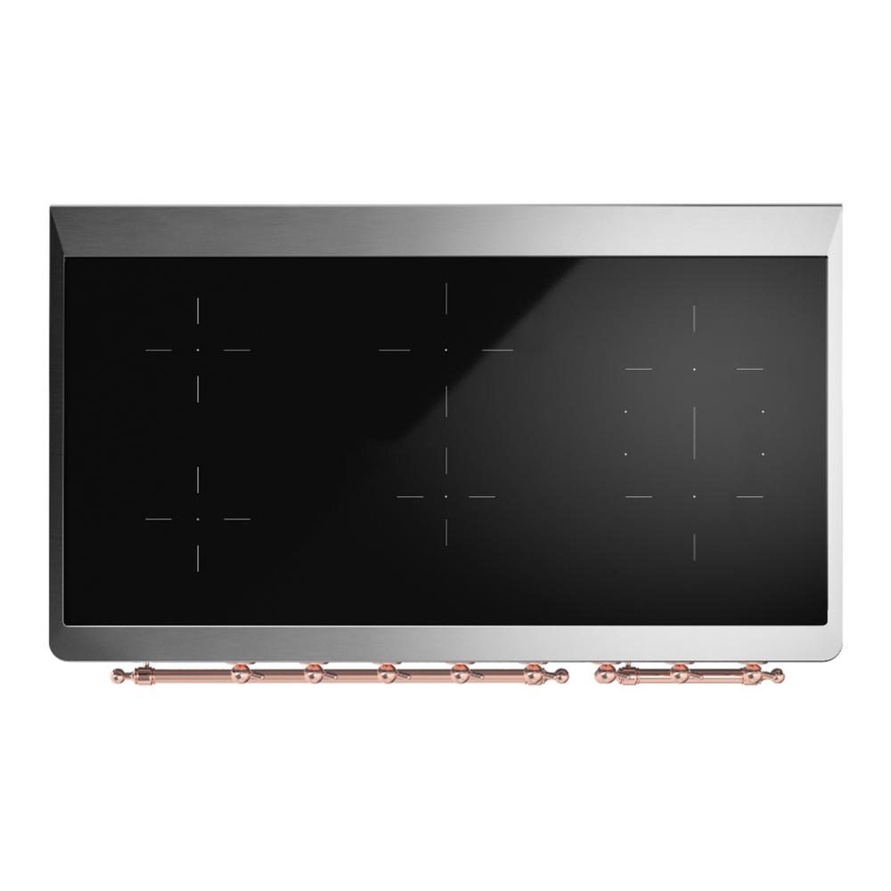 ILVE UMIB48NR3BGP Majestic III 48 inch Induction Range with 6 Elements, 5.02 cu. ft. Total Oven Capacity (Triple Glass Door, Blue Grey, Copper)