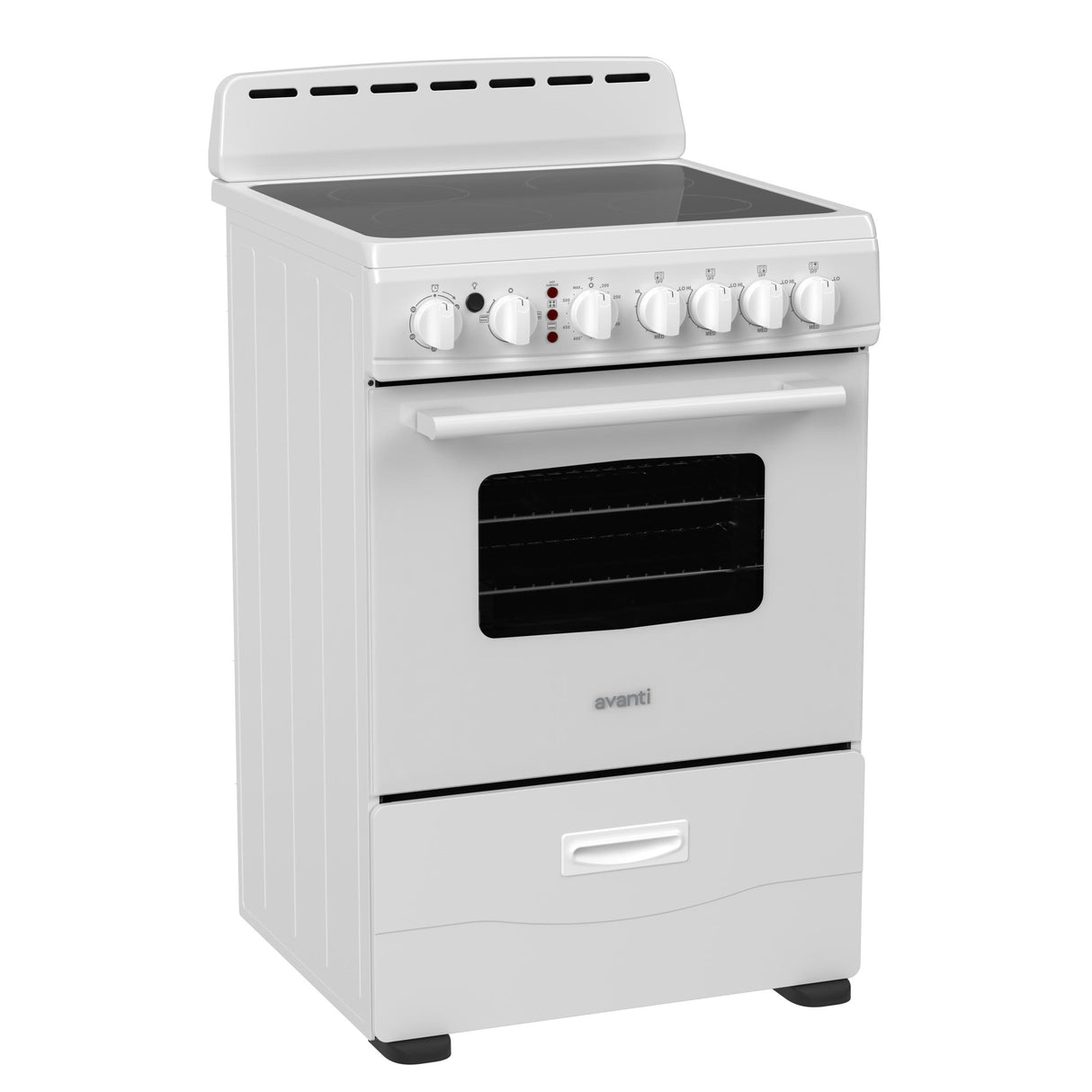 Avanti 24-Inch Freestanding Electric Range with Ceramic Glass Cooktop, in White (CERU240P0W)