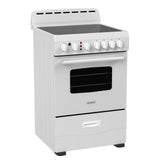 Avanti 24-Inch Freestanding Electric Range with Ceramic Glass Cooktop, in White (CERU240P0W)