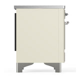 ILVE UMIB36QNR3AWC Majestic III 36 inch Induction Range with 6 Elements, 3.5 cu. ft. Total Oven Capacity (Solid Door, Antique White, Chrome)