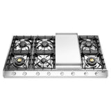 ILVE UHCP1265FSSLP Professional Plus II 48 inch Built-In Gas Cooktop with Griddle, in Stainless Steel (Liquid Propane)