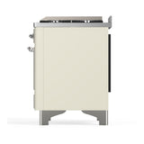 ILVE UMD40FQNR3AWC Majestic III 40 inch Dual Fuel Range with 6 Burners and Griddle, Dual Function Burner up to 25,000 BTU (Natural Gas, Solid Door, Antique White, Chrome)