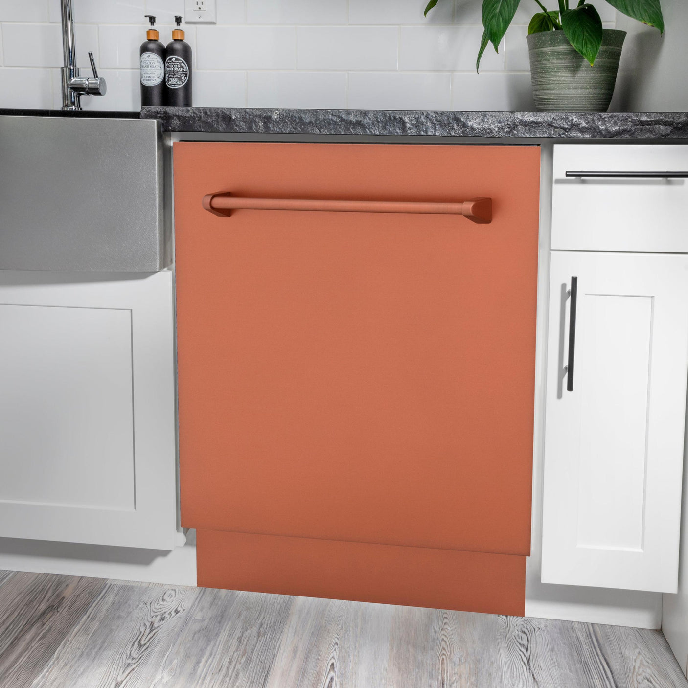 ZLINE 24" Tallac Series 3rd Rack Dishwasher with Traditional Handle, 51dBa (DWV-24) [Color: Copper]