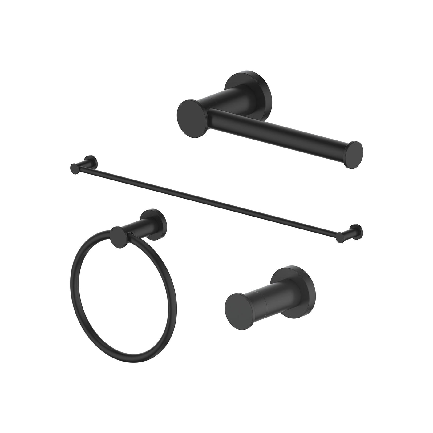 ZLINE Emerald Bay Bathroom Accessories Package with Towel Rail, Hook, Ring and Toilet Paper Holder with Color Options (4BP-EMBYACC) [Color: Polished Gold]