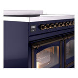 ILVE UNDI406NMPMBB Nostalgie II Noblesse 40 inch Induction Range (Triple Glass Door, Midnight Blue, Burnished)