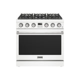 36 Inch Liquid Propane Range In White - Contemporary Professional