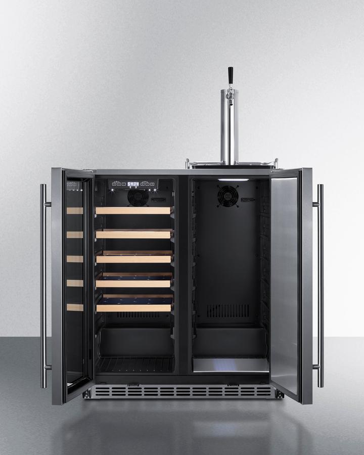 30" Wide Built-in Indoor/outdoor Combination Beverage Center/kegerator