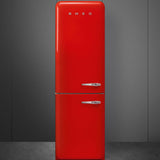 Approx 24" 50'S Style refrigerator with automatic freezer, Red, Left hand hinge