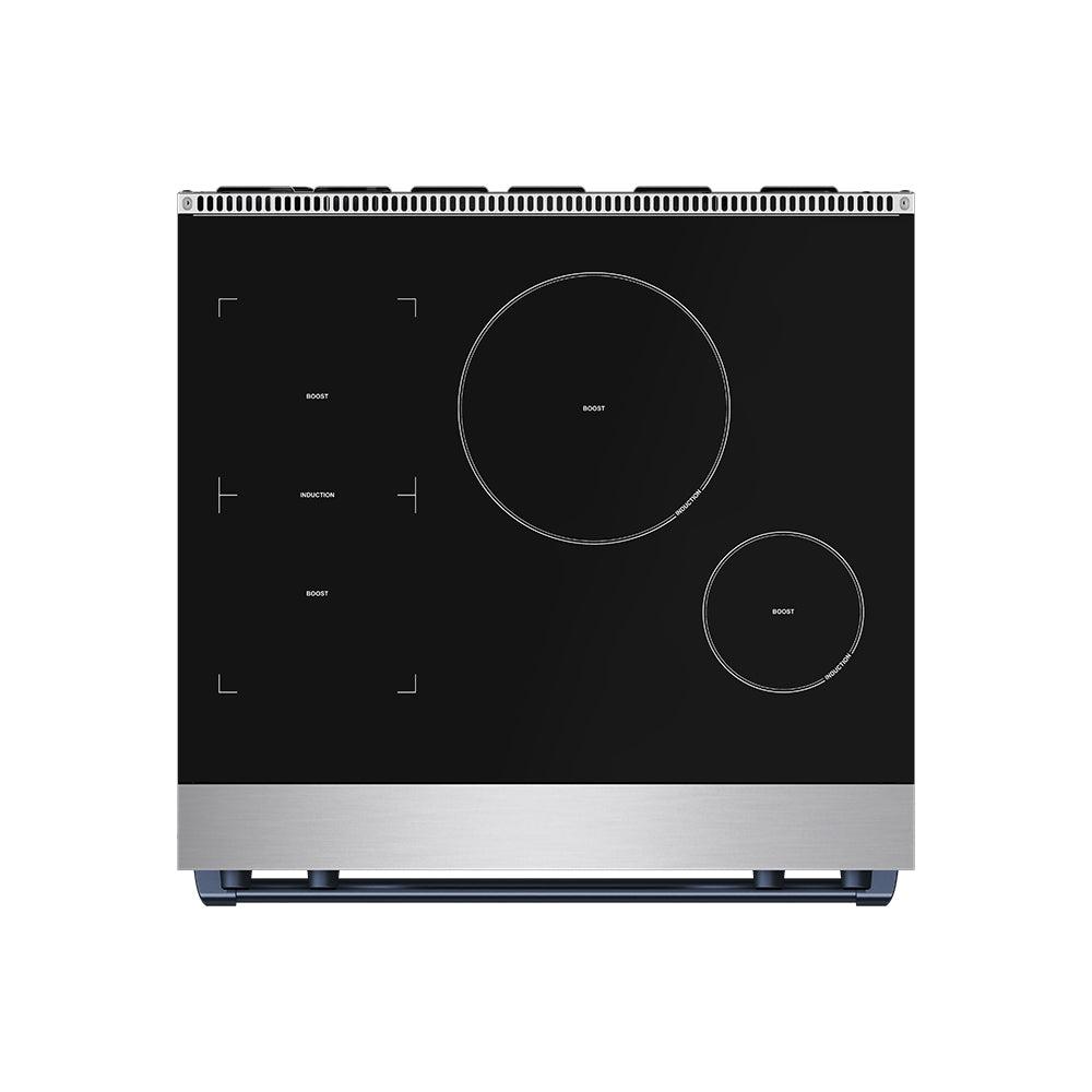 30 Inch Professional Induction Range With Tilt Panel Touch Control In Stainless Steel and Blue  Gordon Ramsay Series
