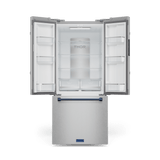 30 Inch 17.5 Cu Ft French Door Counter Depth Refrigerator With Ice Maker In Stainless Steel/navy Blue  Gordon Ramsay Series