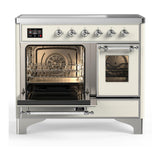 ILVE UMDIB40NR3AWC Majestic III 40 inch Induction Range with 6 Elements, 3.82 cu. ft. Total Oven Capacity (Triple Glass Door, Antique White, Chrome)