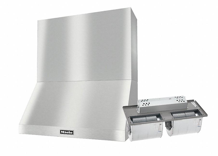 DAR 1230 Set 17 Wall-Mounted Range Hood with Extraction Mode with integrated XXL motor including 24" chimney cover.