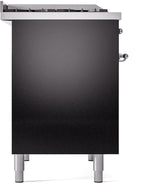 Nostalgie II 40 Inch Dual Fuel Liquid Propane Freestanding Range in Glossy Black with Chrome Trim